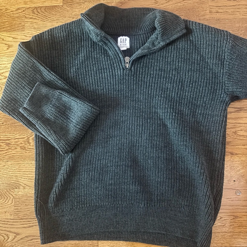 gap xxl kids quarter zip dark green